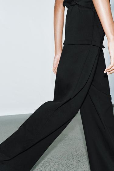 HEAVY COTTON SASH TROUSERS - Black by Zara