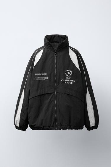 UEFA CHAMPIONS LEAGUE ® WATER-REPELLENT HOODED JACKET - Black by Zara