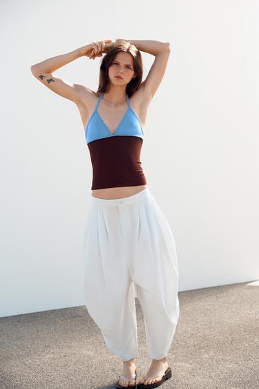 PLEATED VOLUME TROUSERS - Blue grey by Zara