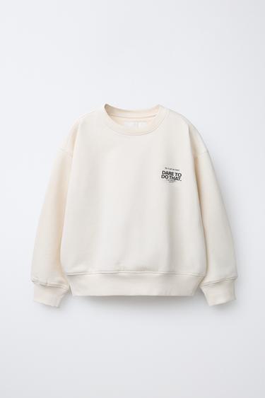 SLOGAN SWEATSHIRT - Ecru by Zara