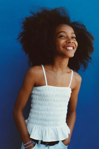 ELASTIC TRIM T-SHIRT - White by Zara