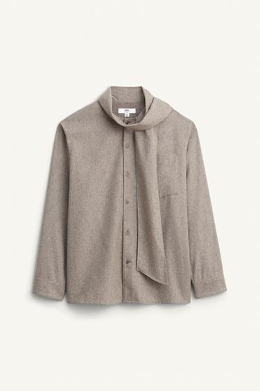 FOULARD OVERSHIRT - LIMITED EDITION - Grey marl by Zara