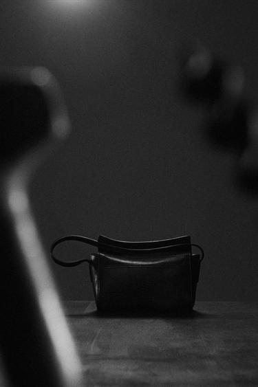 LIMITED EDITION SMALL LEATHER BAG - Grey by Zara