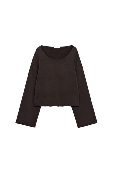 BOAT NECK SWEATSHIRT - Brown by Zara