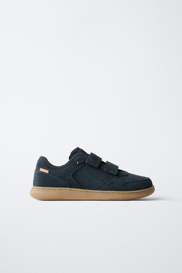 BAREFOOT SPLIT SUEDE TRAINERS - Navy Blue by Zara - Image 0