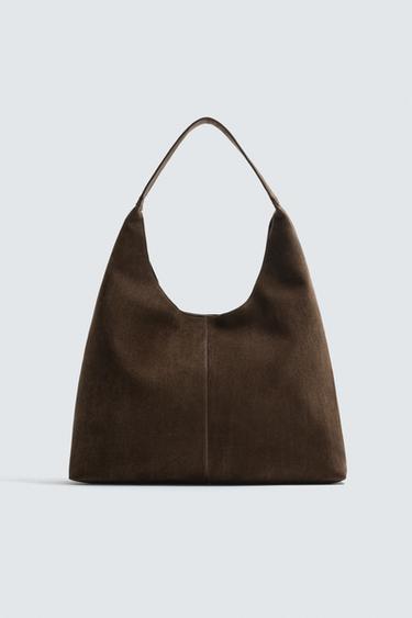 SPLIT SUEDE EFFECT SHOPPER BAG - Brown by Zara