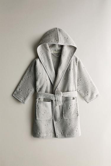 CHILDREN'S STAR AND HEART DRESSING GOWN - Light grey by Zara - Image 0