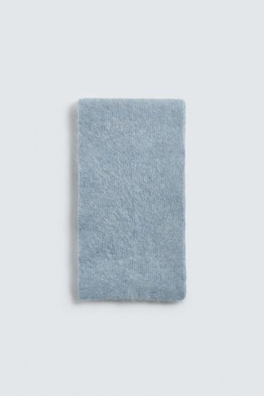 ALPACA BLEND KNIT SCARF - Sky blue by Zara