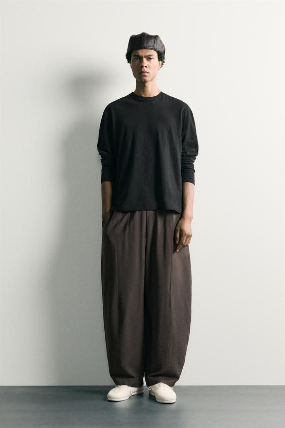 FLOWING BALLOON FIT TROUSERS - Grey by Zara - Image 0