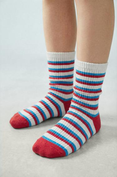 2-PACK OF LONG STRIPED SOCKS - Blue by Zara