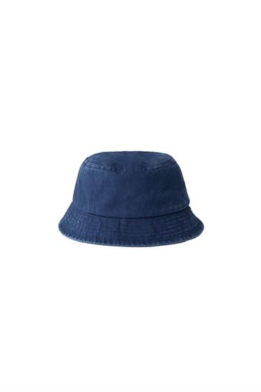 CONTRAST STITCH BUCKET HAT - Light blue by Zara