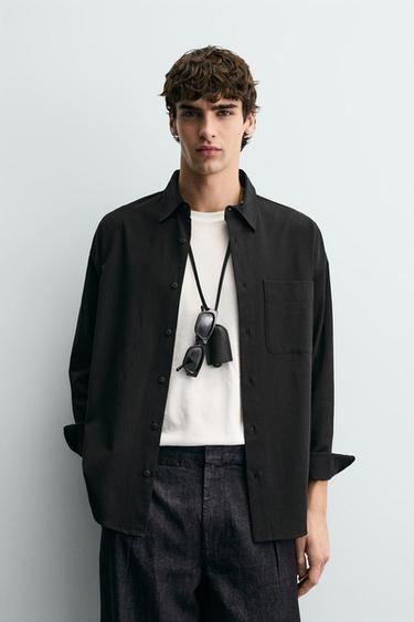 FLOWING RELAXED FIT SHIRT - Black by Zara
