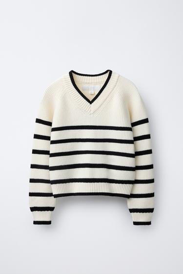 STRIPED KNIT SWEATER - striped by Zara - Image 0