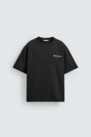 PRINTED SLOGAN T-SHIRT - Black by Zara