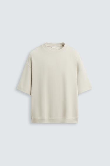 TECHNICAL INTERLOCK SWEATSHIRT - Stone by Zara