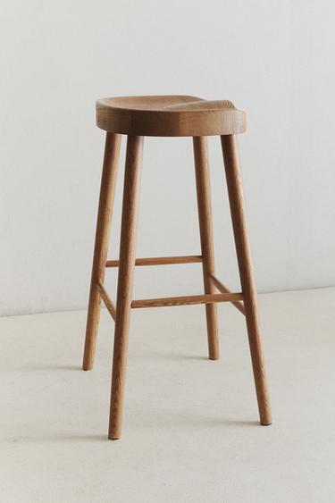 ASH WOOD STOOL - Brown by Zara