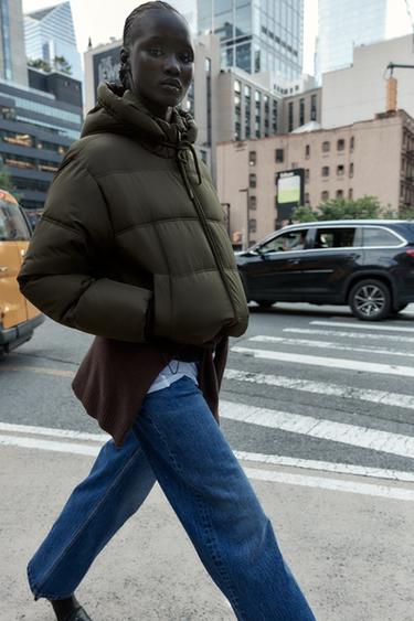 SHORT WATER-REPELLENT AND WINDPROOF HOODED ANORAK - Khaki by Zara