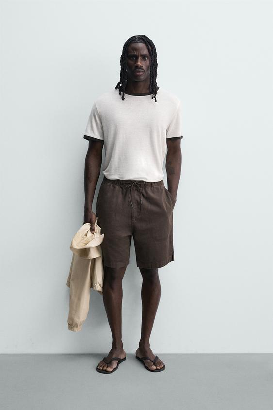 WASHED RELAXED FIT BERMUDA SHORTS - Brown by Zara - Image 0