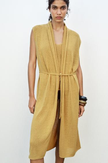 LONG KNIT LINEN WAISTCOAT - Oil by Zara - Image 0