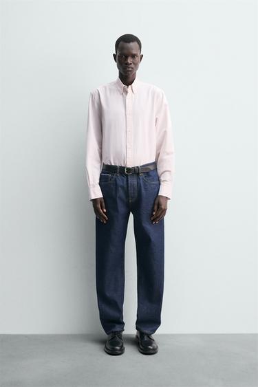 STRIPED OXFORD SHIRT - Pink by Zara