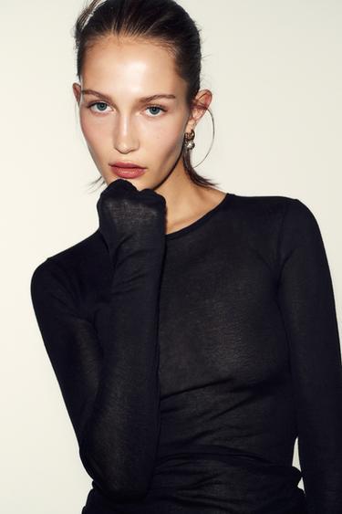 RHINESTONE BALL HOOP EARRINGS - Golden by Zara