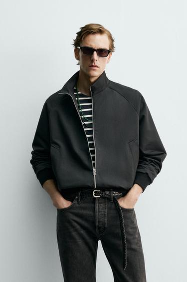 REGULAR FIT COTTON-WOOL JACKET AARON LEVINE X ZARA - Black by Zara