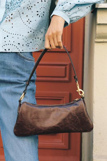 ELONGATED SHOULDER BAG - Chocolate by Zara