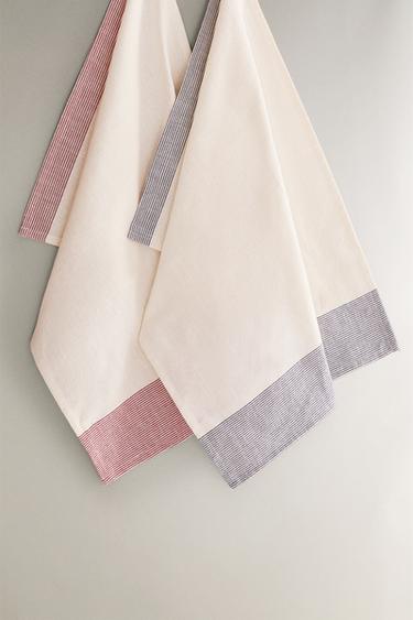 SET OF DYED THREAD TEA TOWELS (SET OF 2) - Blue by Zara
