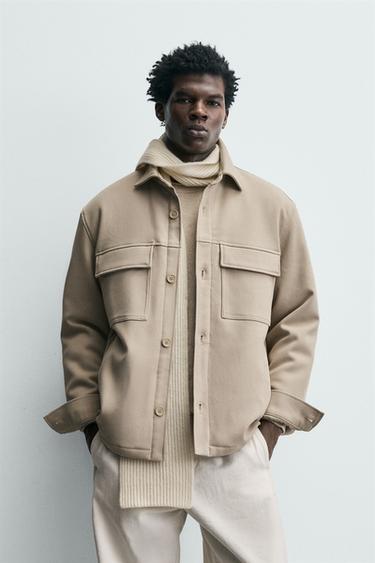 SOFT PADDED OVERSHIRT - Beige by Zara