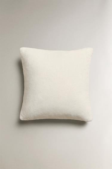PLAIN FAUX FUR CUSHION COVER - Oyster-white by Zara - Image 0