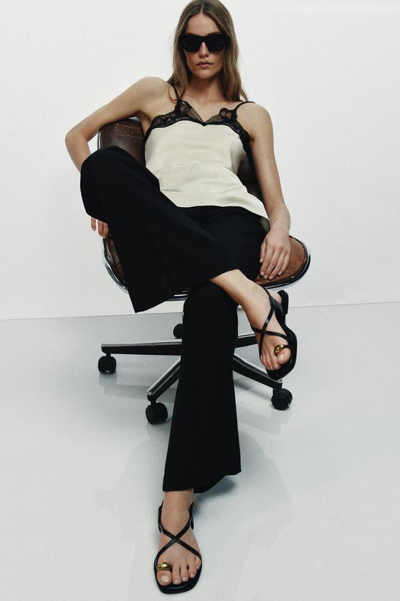 FLAT SANDALS WITH METAL DETAIL - Black by Zara - Image 0