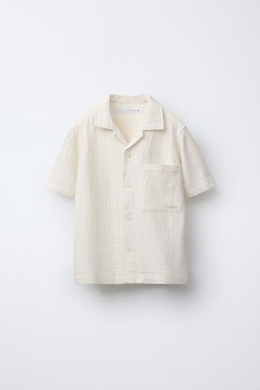 TEXTURED SHIRT WITH POCKET - Ecru by Zara