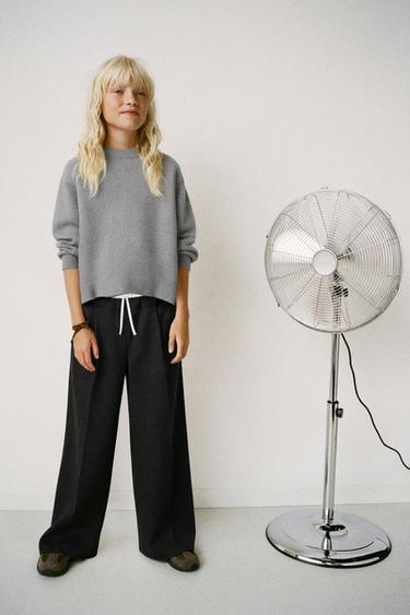 TROUSERS WITH DOUBLE CONTRAST WAISTBAND - Anthracite grey by Zara