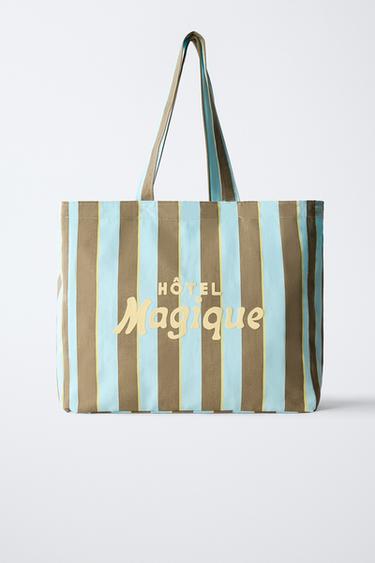 HÔTEL MAGIQUE © X ZARA STRIPED TOTE BAG - Blue by Zara - Image 0