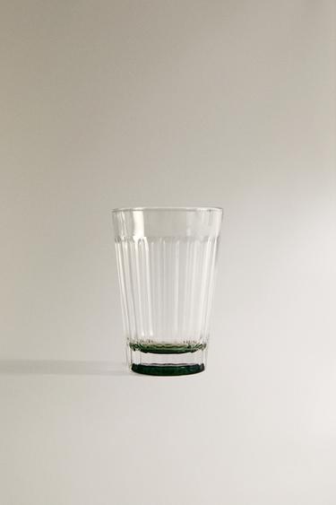 RAISED DESIGN GLASS TUMBLER - Green by Zara - Image 0