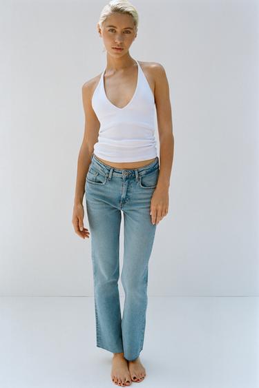 TRF CROPPED FLARE HIGH-WAIST JEANS - Light blue by Zara