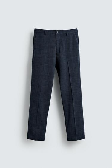 TEXTURED SUIT TROUSERS - Blue / Indigo by Zara