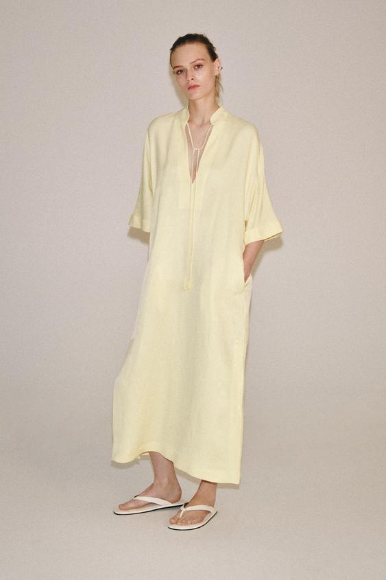 ZW COLLECTION MIDI DRESS - Yellow by Zara - Image 0