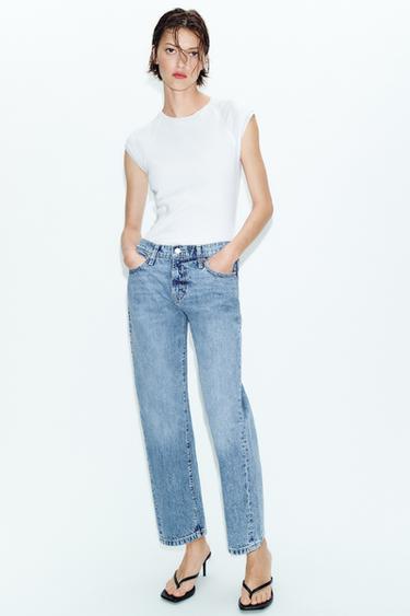 Z1975 CROPPED MID-WAIST JEANS - Mid-blue by Zara