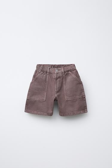 WORKER TWILL BERMUDA SHORTS - Purple by Zara - Image 0