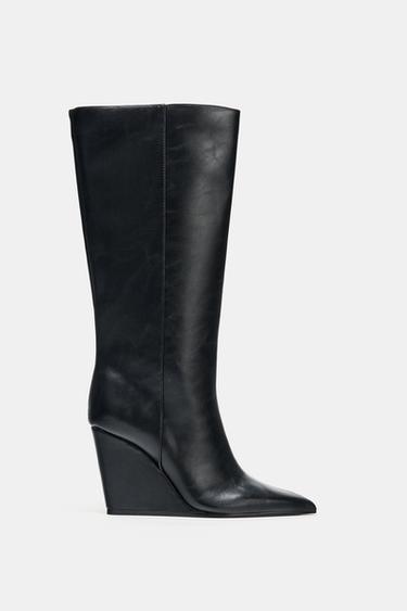 WEDGE HEEL BOOTS - Black by Zara