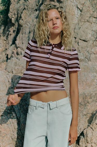 STRIPED KNIT POLO - only one by Zara