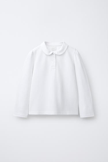 PIQUÉ POLO SHIRT WITH PETER PAN COLLAR - White by Zara - Image 0