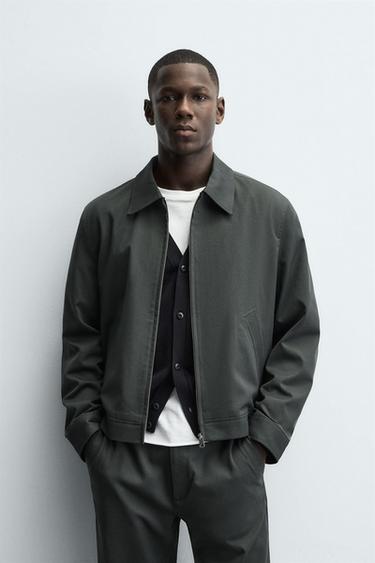 REGULAR FIT OVERSHIRT - Dark khaki by Zara