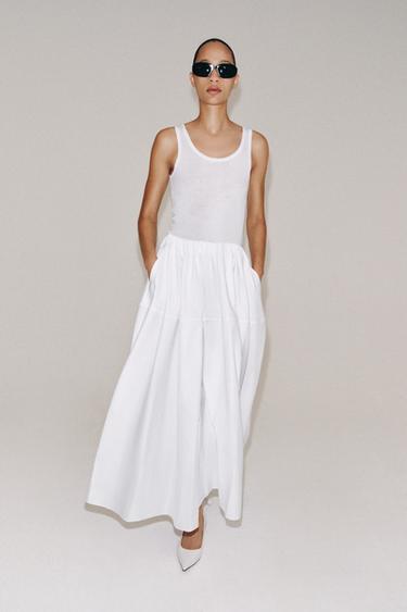 ZW COLLECTION VOLUMINOUS SKIRT - White by Zara