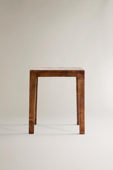 DARK WOOD SIDE TABLE - Brown by Zara