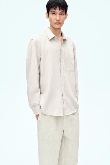 COTTON - LINEN SHIRT - Light beige by Zara