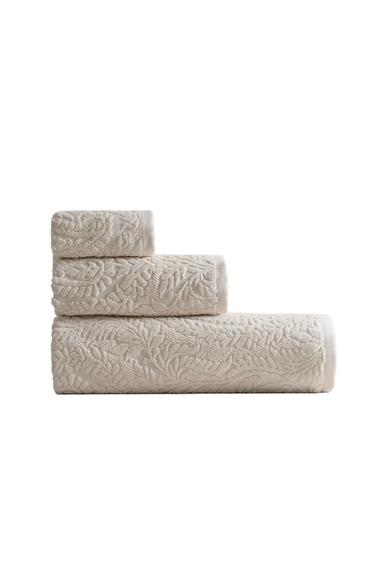 PAISLEY JACQUARD BATH TOWEL - Sand by Zara