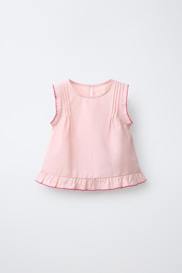 POPLIN TOP - Pink by Zara