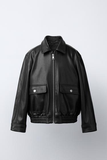 FAUX LEATHER JACKET WITH POCKETS - Black by Zara